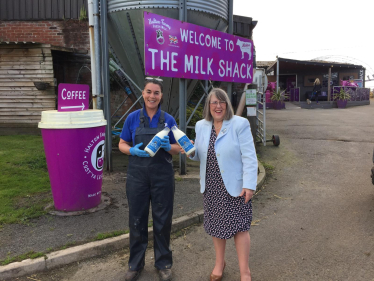 Fiona supports The Milk Shack at Halton Farms